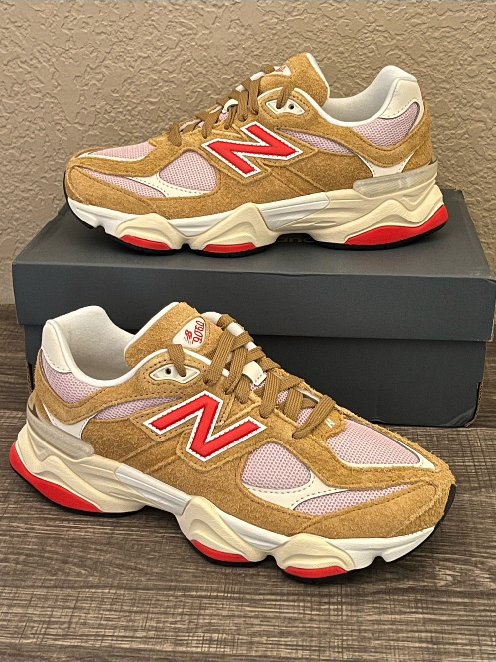 New Balance 9060 Size 6 M Sneakers Orange Red Cream